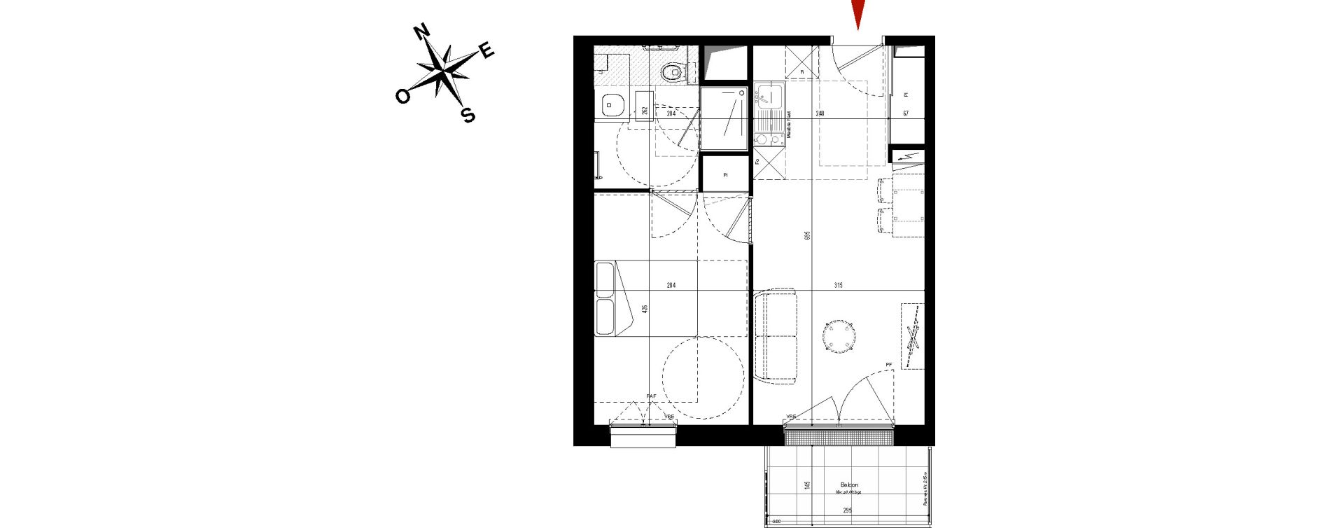 Appartement T2 de 40,19 m2 &agrave; Meaux Centre r&eacute;publique