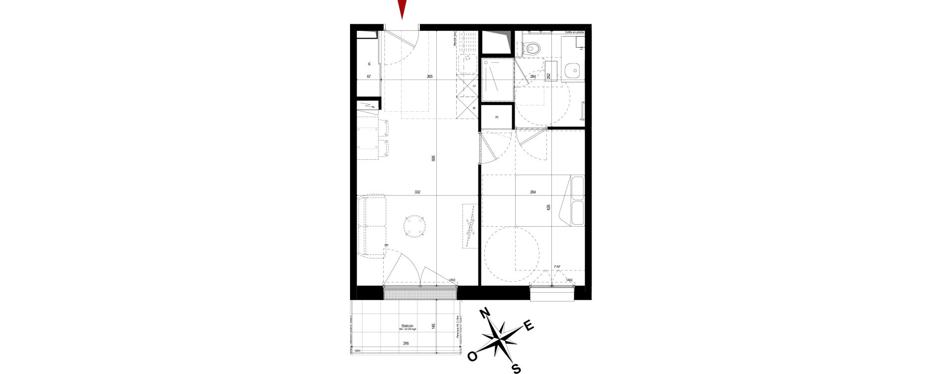 Appartement T2 de 41,37 m2 &agrave; Meaux Centre r&eacute;publique