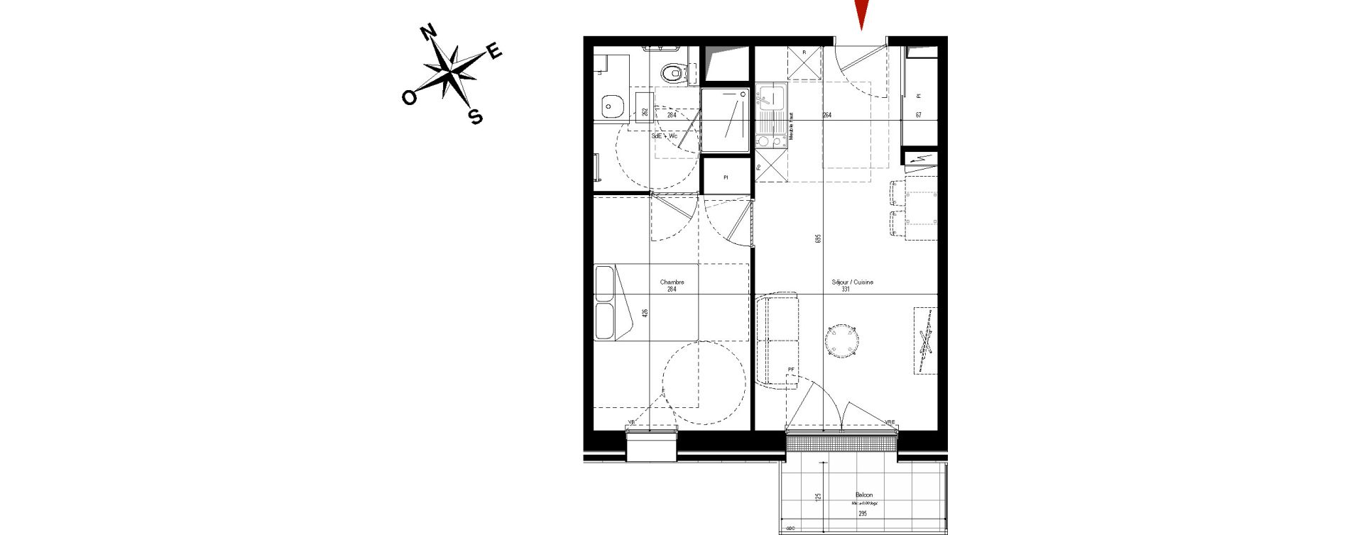 Appartement T2 de 41,30 m2 &agrave; Meaux Centre r&eacute;publique