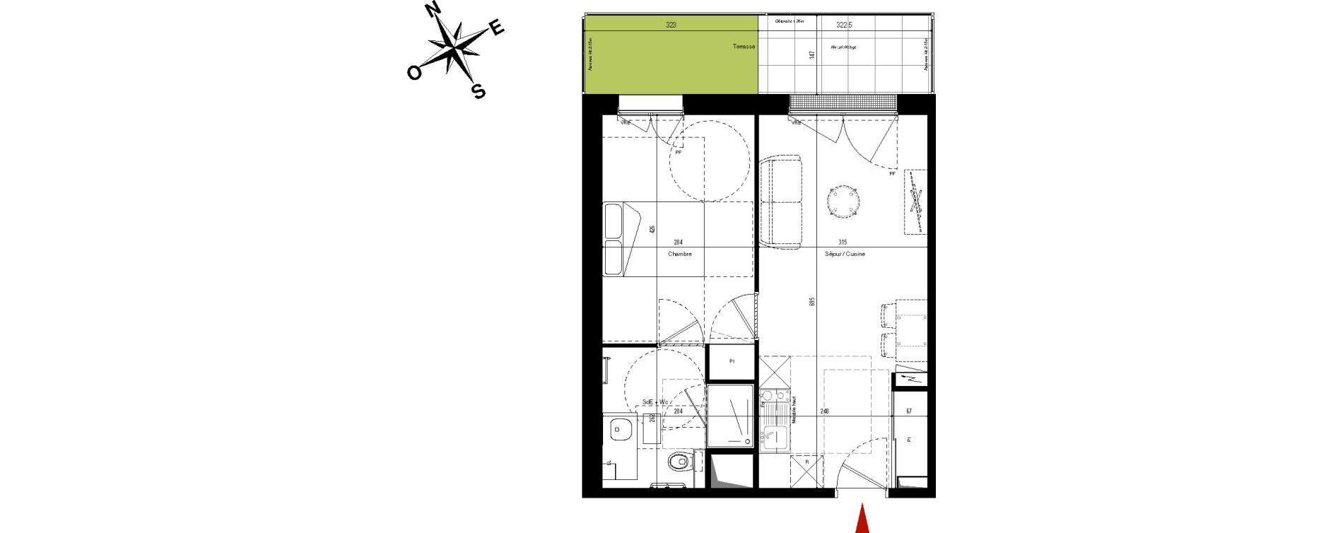 Appartement T2 de 40,19 m2 &agrave; Meaux Centre r&eacute;publique