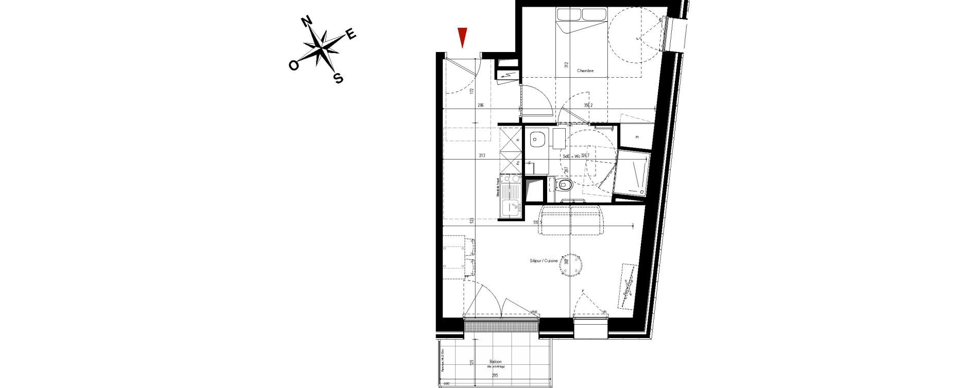 Appartement T2 de 41,52 m2 &agrave; Meaux Centre r&eacute;publique