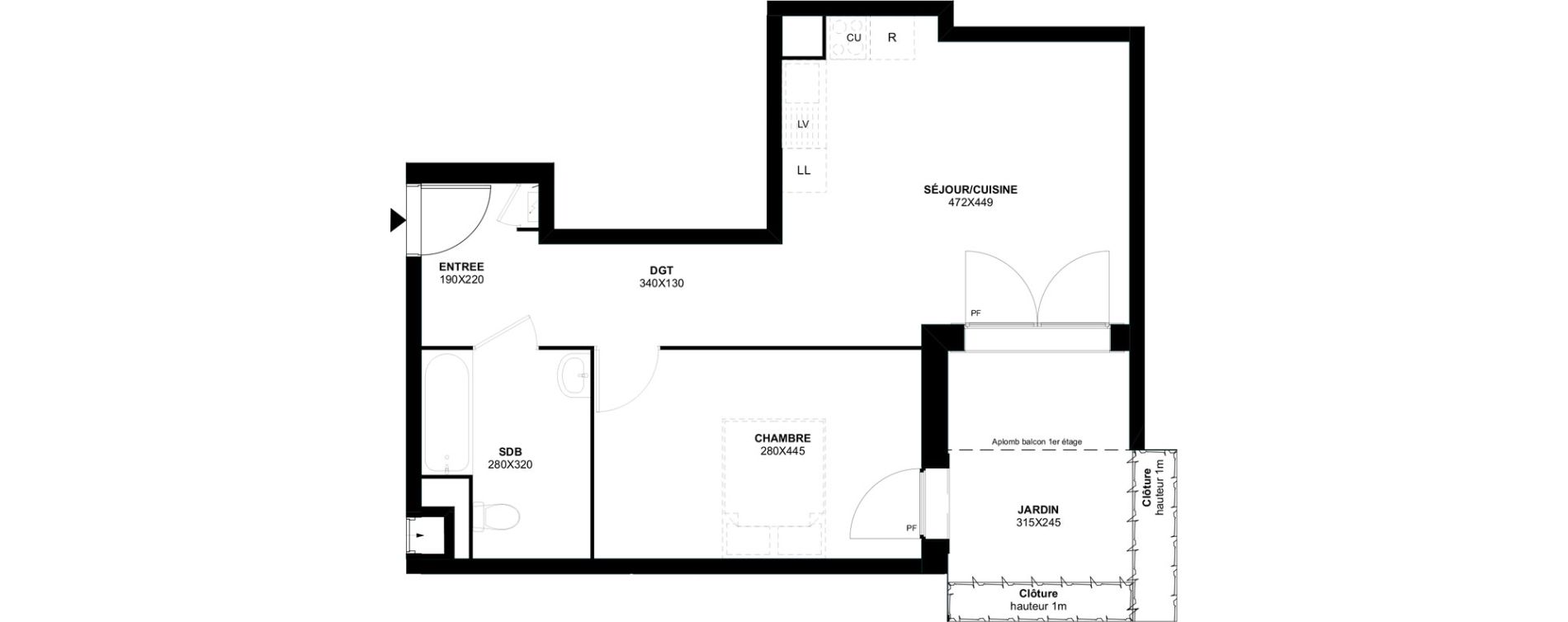 Appartement T2 de 45,44 m2 &agrave; Meaux Foch - allende