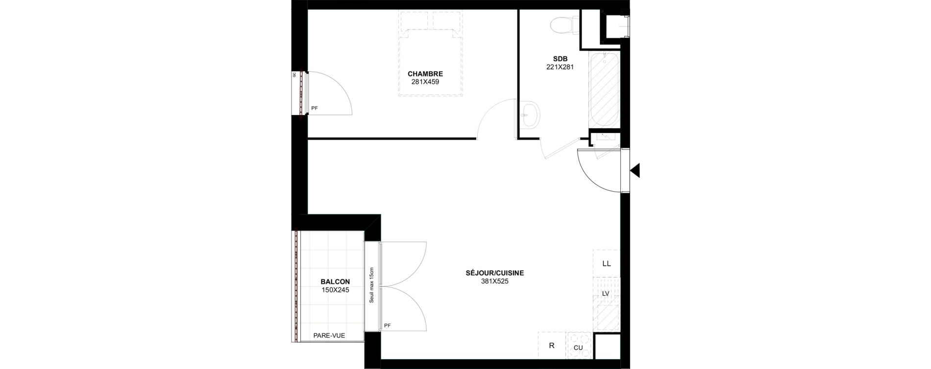Appartement T2 de 45,75 m2 &agrave; Meaux Foch - allende