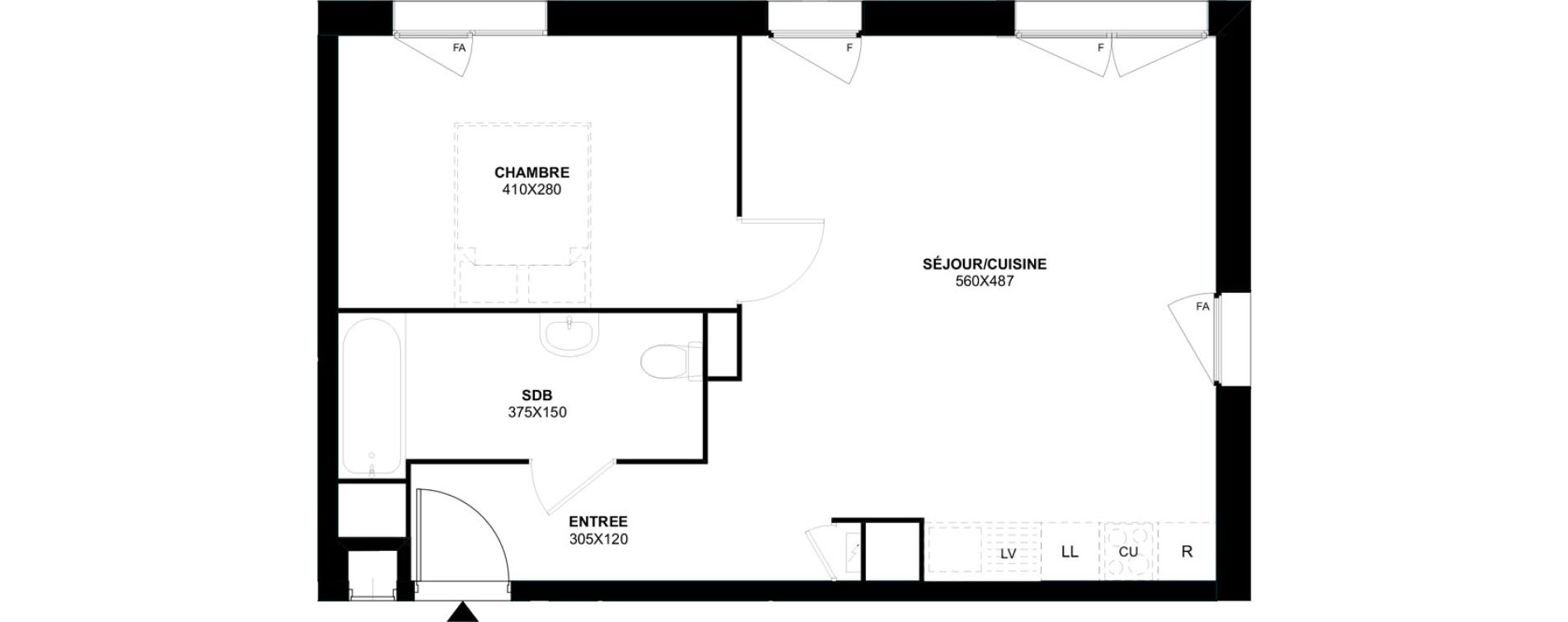 Appartement T2 de 48,27 m2 &agrave; Meaux Foch - allende