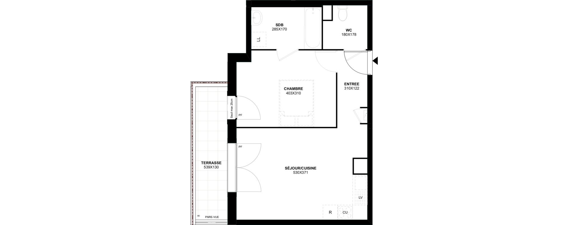 Appartement T2 de 42,90 m2 &agrave; Meaux Foch - allende