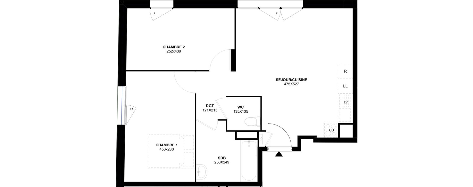 Appartement T3 de 56,83 m2 &agrave; Meaux Foch - allende