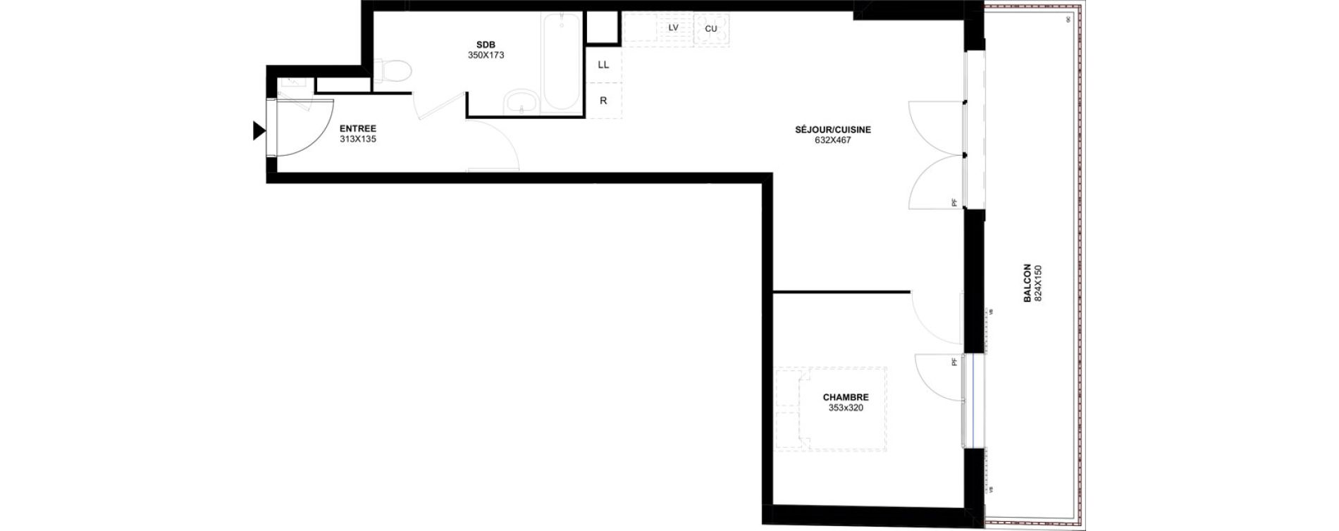 Appartement T2 de 45,49 m2 &agrave; Meaux Foch - allende