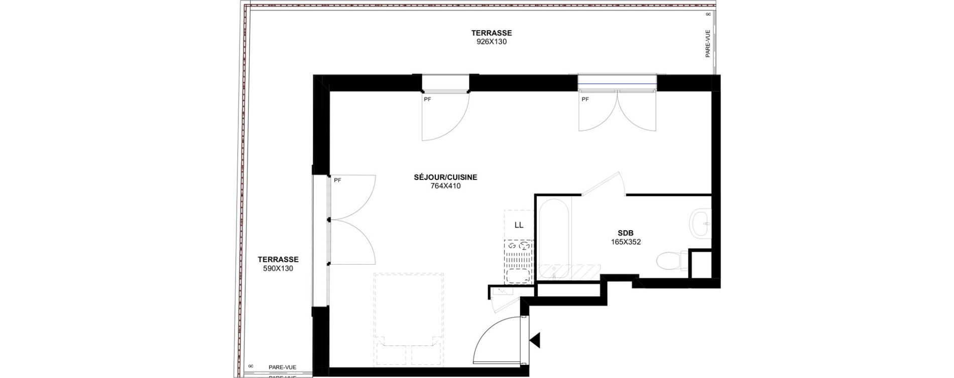 Appartement T1 de 35,20 m2 &agrave; Meaux Foch - allende