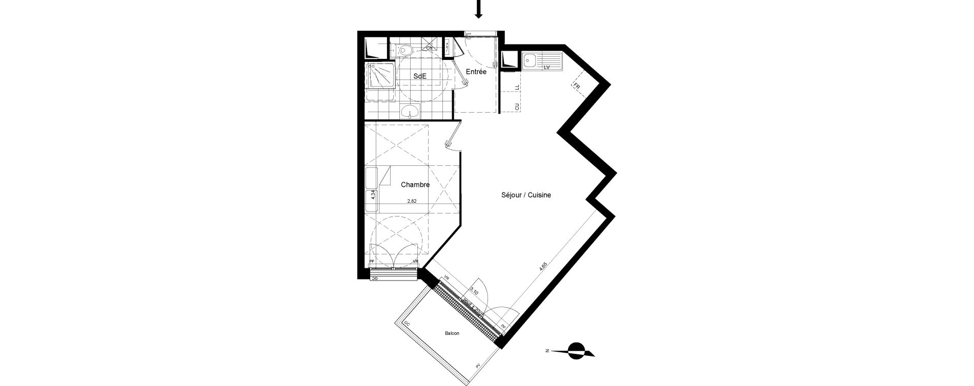 Appartement T2 de 45,58 m2 &agrave; Meaux Beauval