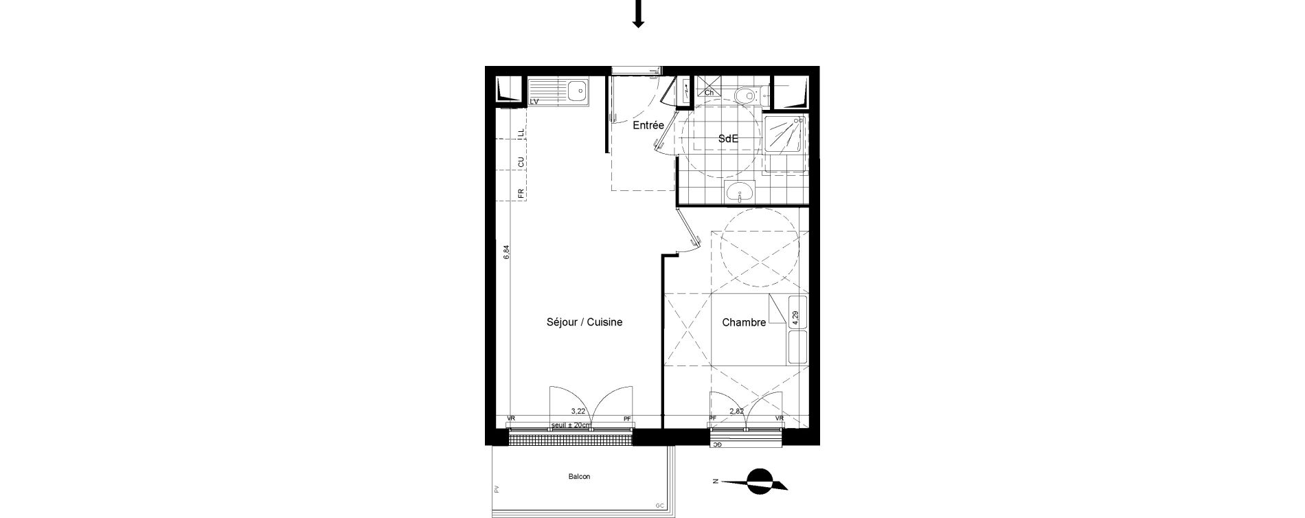 Appartement T2 de 39,95 m2 &agrave; Meaux Beauval