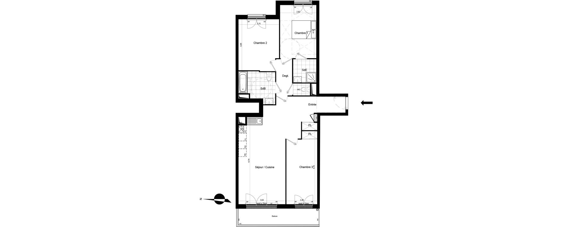 Appartement T4 de 86,70 m2 &agrave; Meaux Beauval