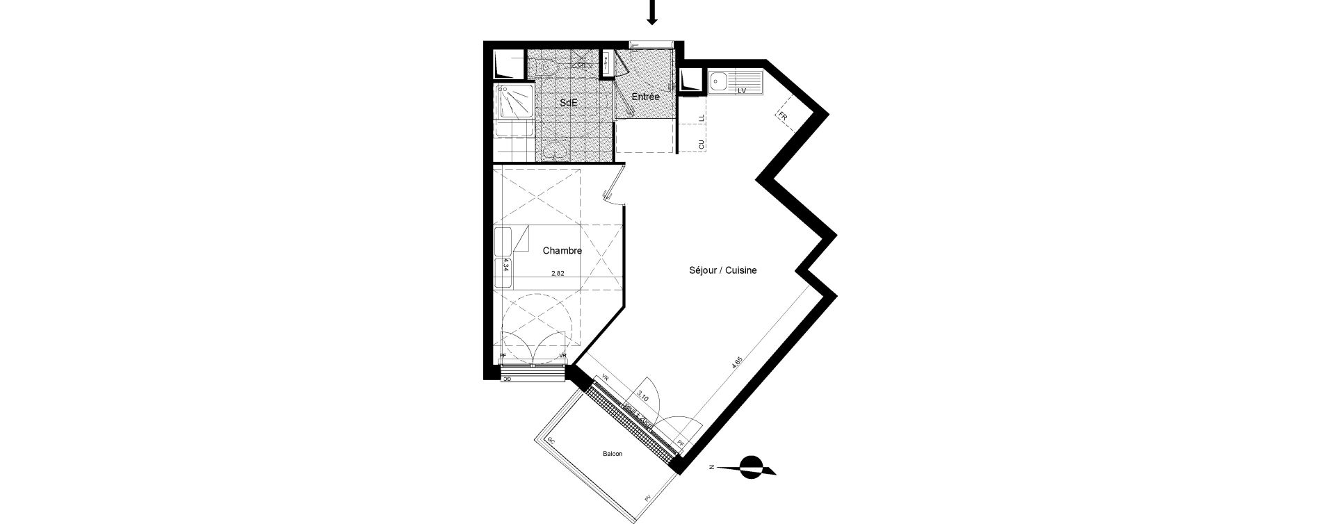 Appartement T2 de 45,95 m2 &agrave; Meaux Beauval