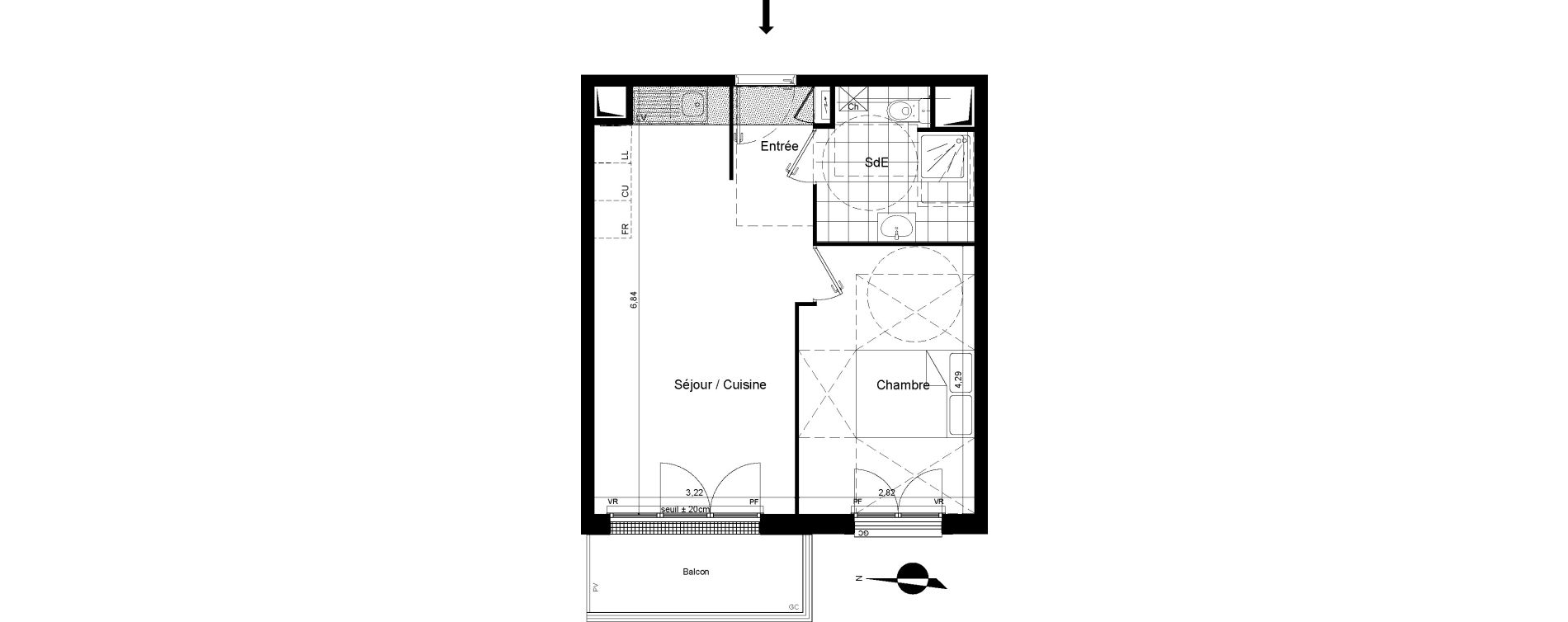 Appartement T2 de 39,98 m2 &agrave; Meaux Beauval
