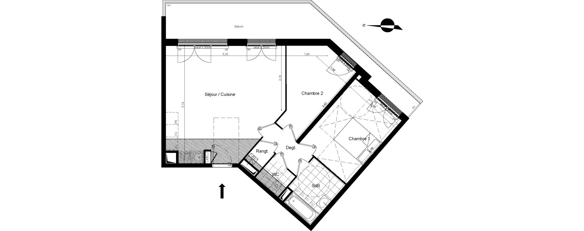 Appartement T3 de 63,49 m2 &agrave; Meaux Beauval