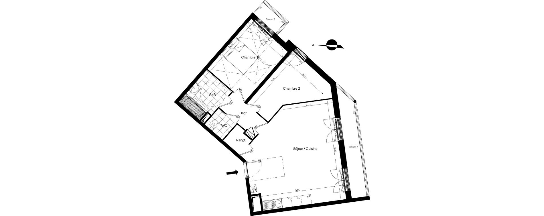 Appartement T3 de 66,91 m2 &agrave; Meaux Beauval