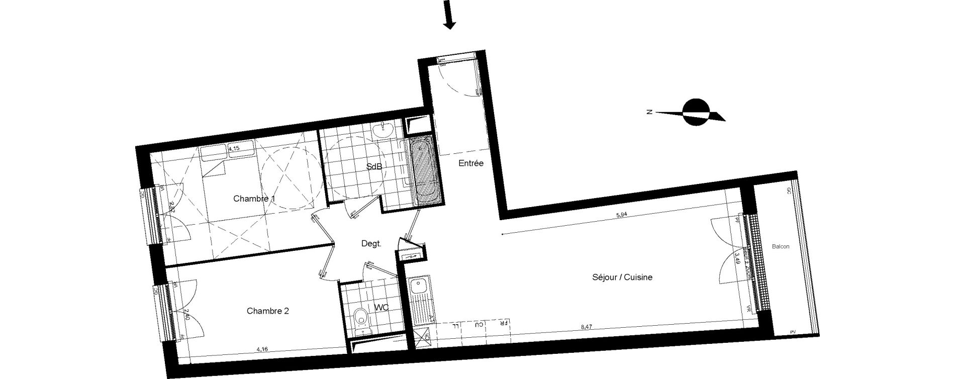 Appartement T3 de 64,87 m2 &agrave; Meaux Beauval