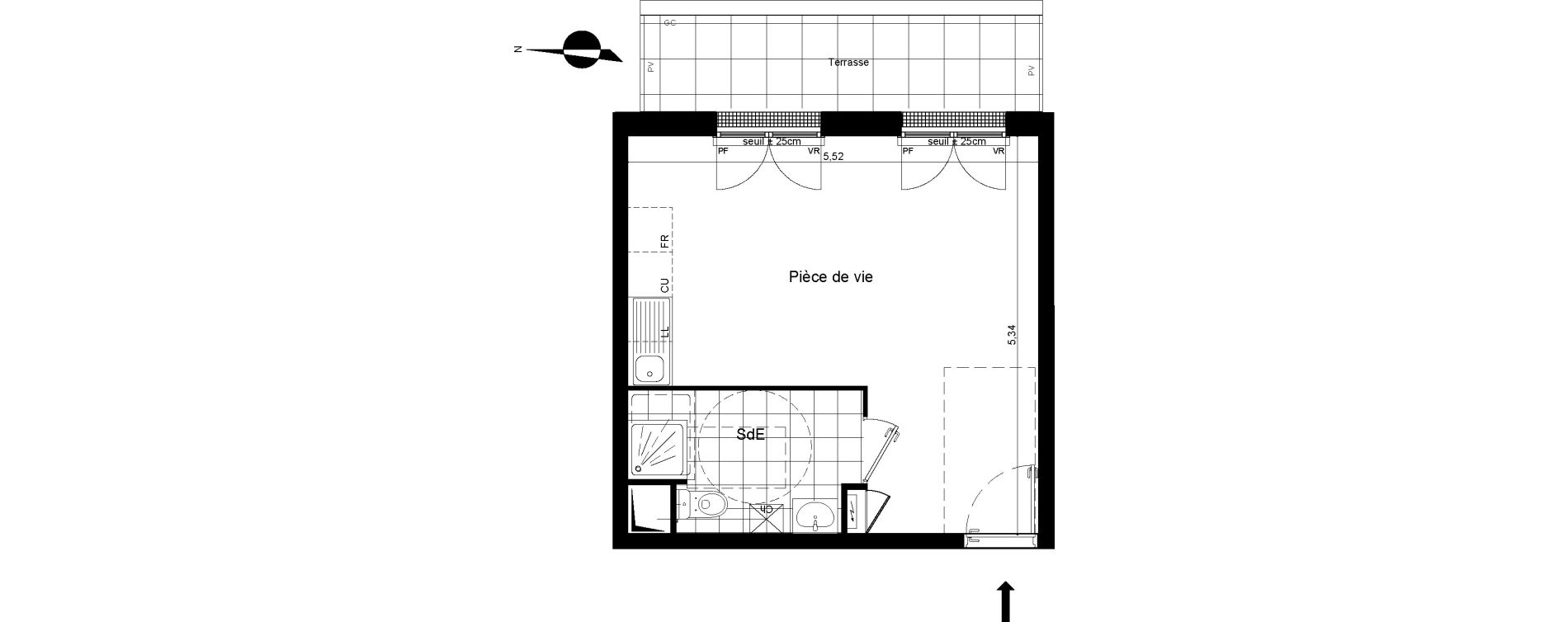 Appartement T1 de 28,54 m2 &agrave; Meaux Beauval