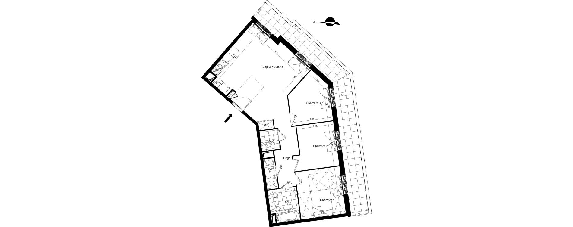 Appartement T4 de 73,41 m2 &agrave; Meaux Beauval