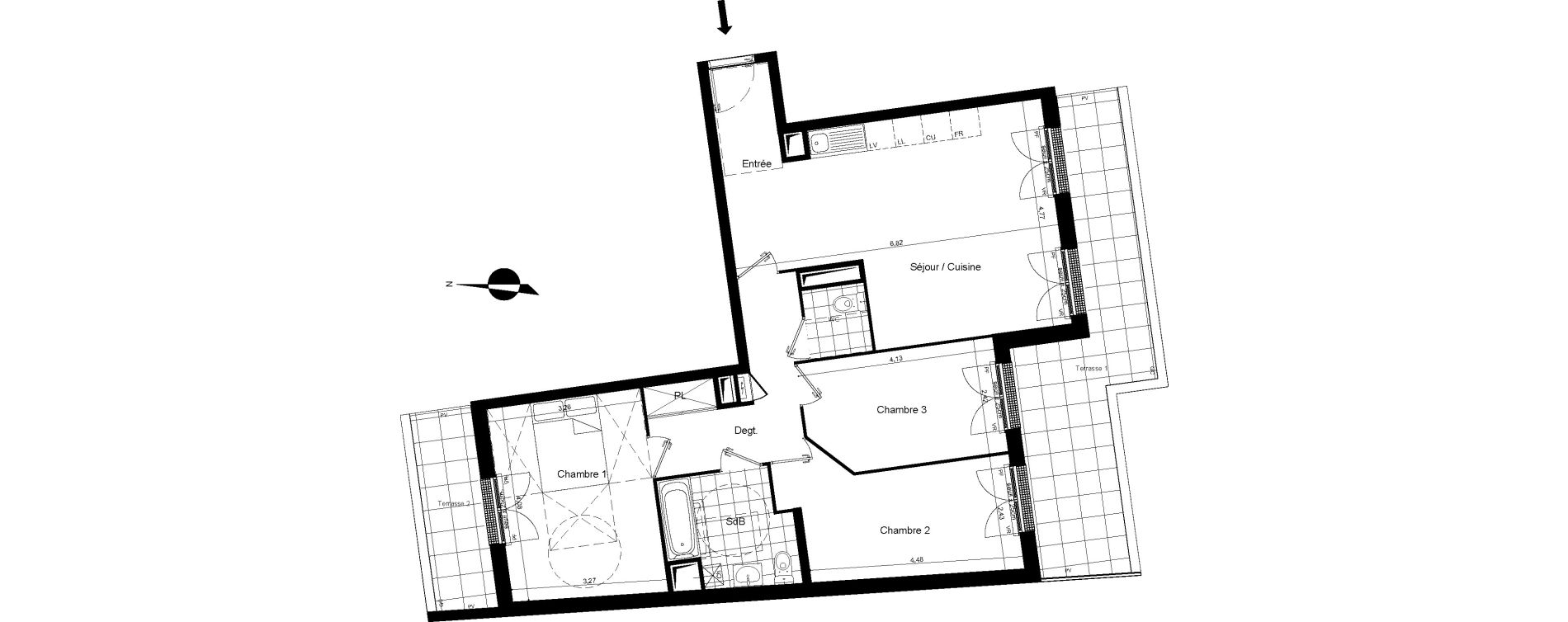 Appartement T4 de 79,30 m2 &agrave; Meaux Beauval