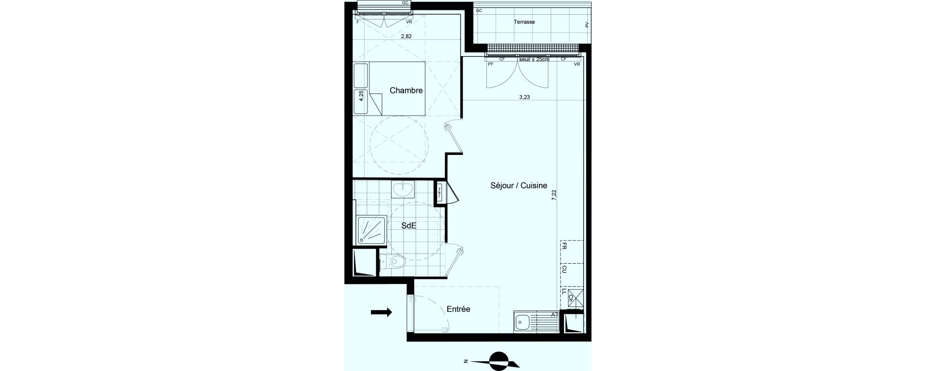 Appartement T2 de 42,59 m2 &agrave; Meaux Beauval