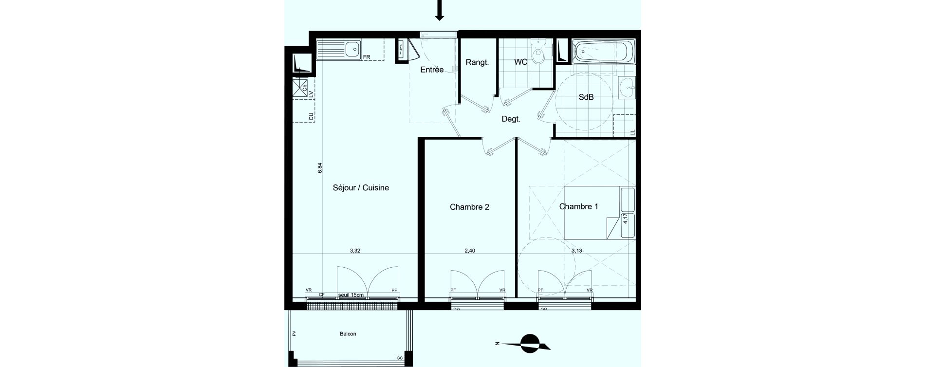 Appartement T3 de 59,18 m2 &agrave; Meaux Beauval