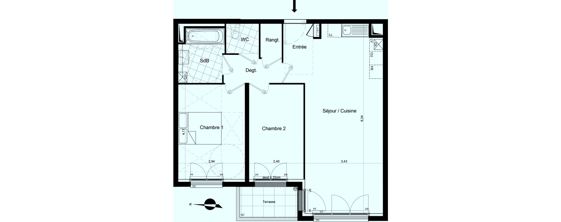 Appartement T3 de 63,69 m2 &agrave; Meaux Beauval
