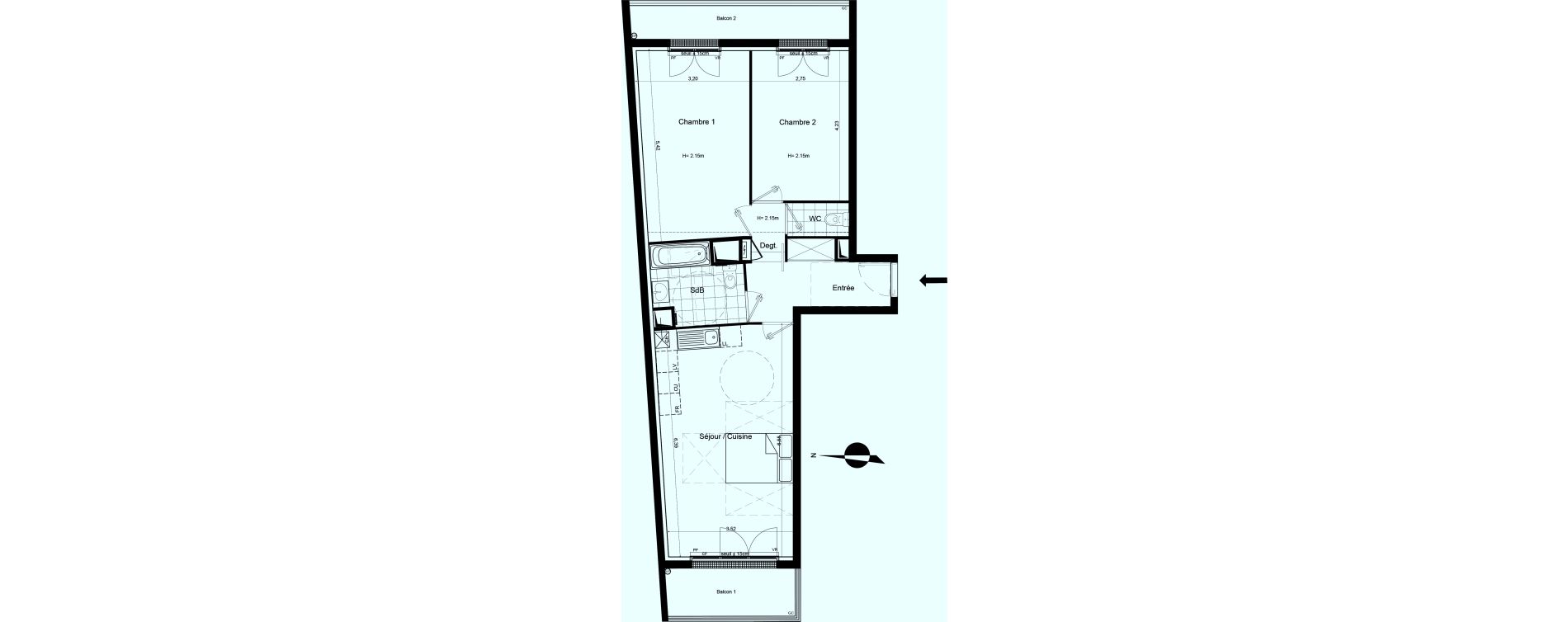 Appartement T3 de 67,01 m2 &agrave; Meaux Beauval