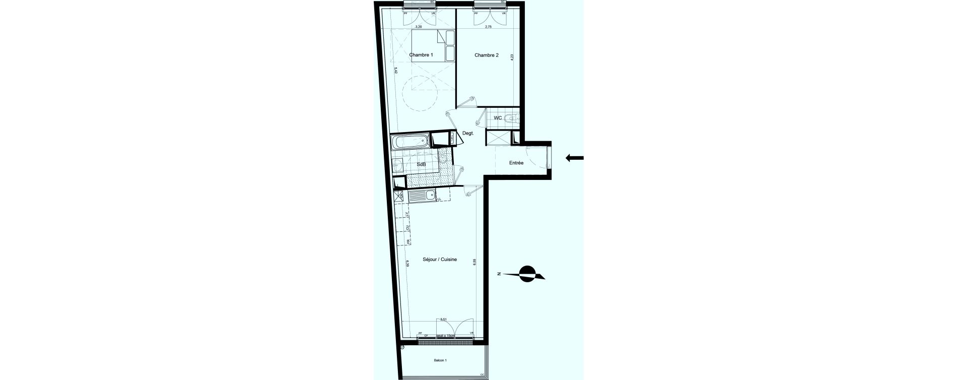Appartement T3 de 67,01 m2 &agrave; Meaux Beauval