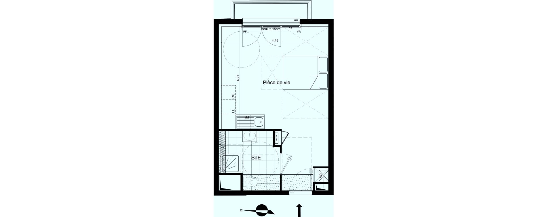 Appartement T1 de 29,50 m2 &agrave; Meaux Beauval