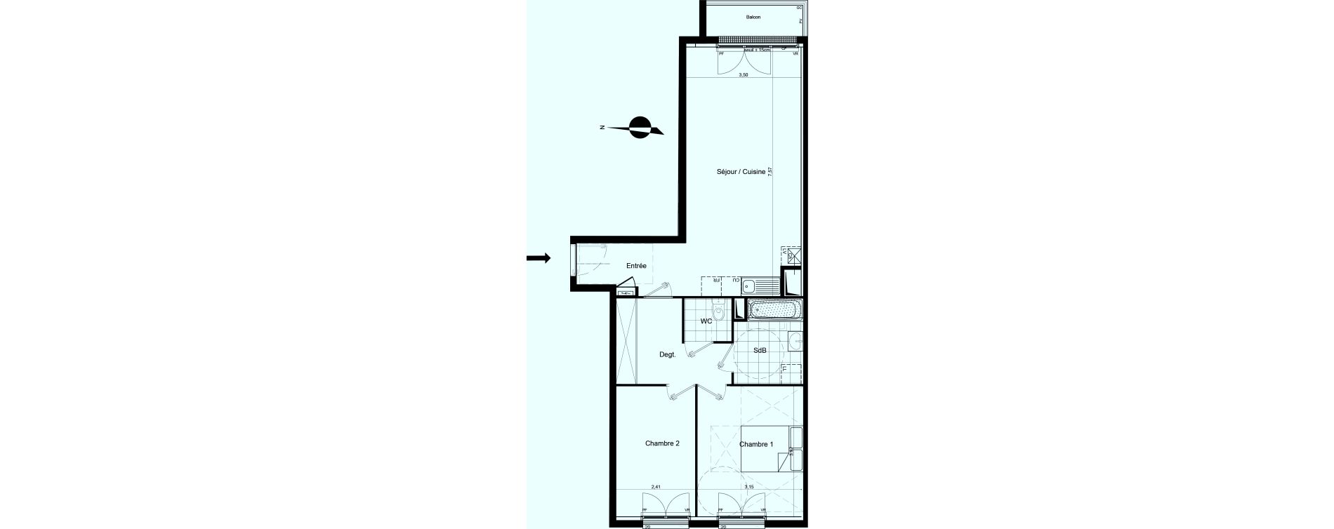 Appartement T3 de 67,46 m2 &agrave; Meaux Beauval