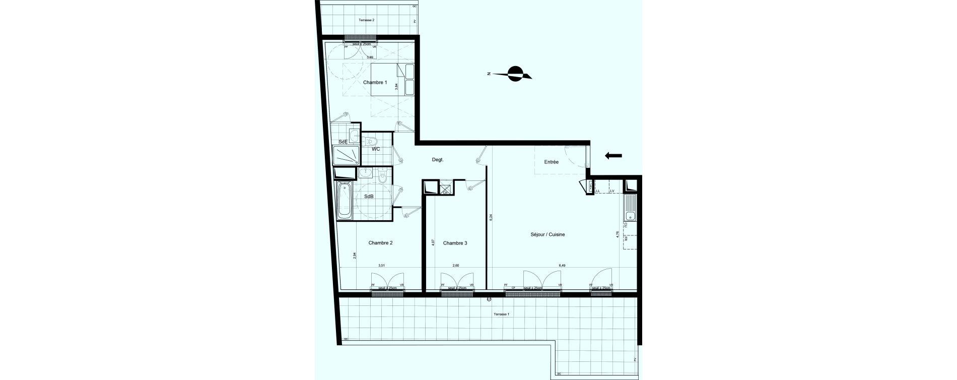 Appartement T4 de 90,96 m2 &agrave; Meaux Beauval