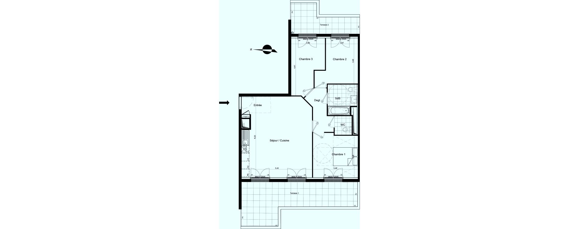 Appartement T4 de 74,74 m2 &agrave; Meaux Beauval