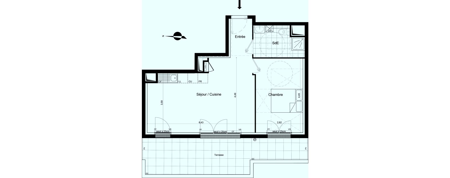 Appartement T2 de 46,25 m2 &agrave; Meaux Beauval