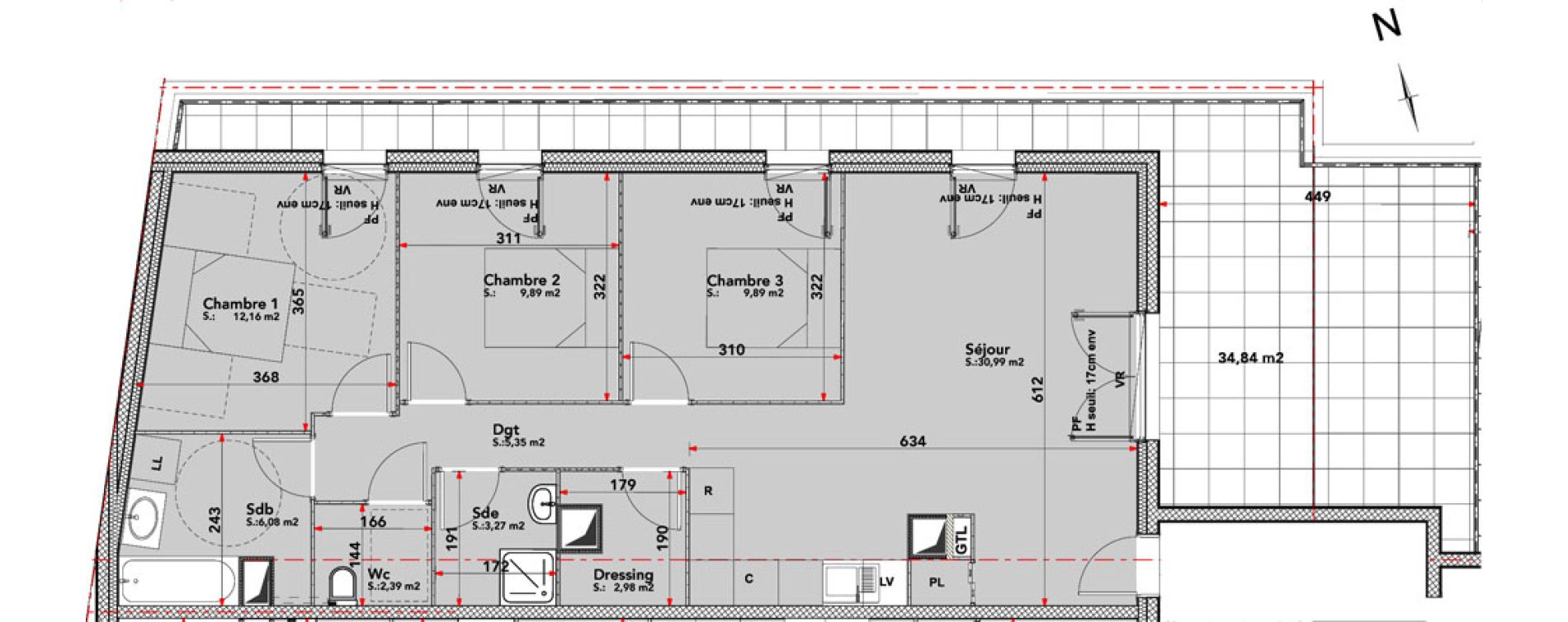 Appartement T4 de 83,00 m2 &agrave; Meaux Centre