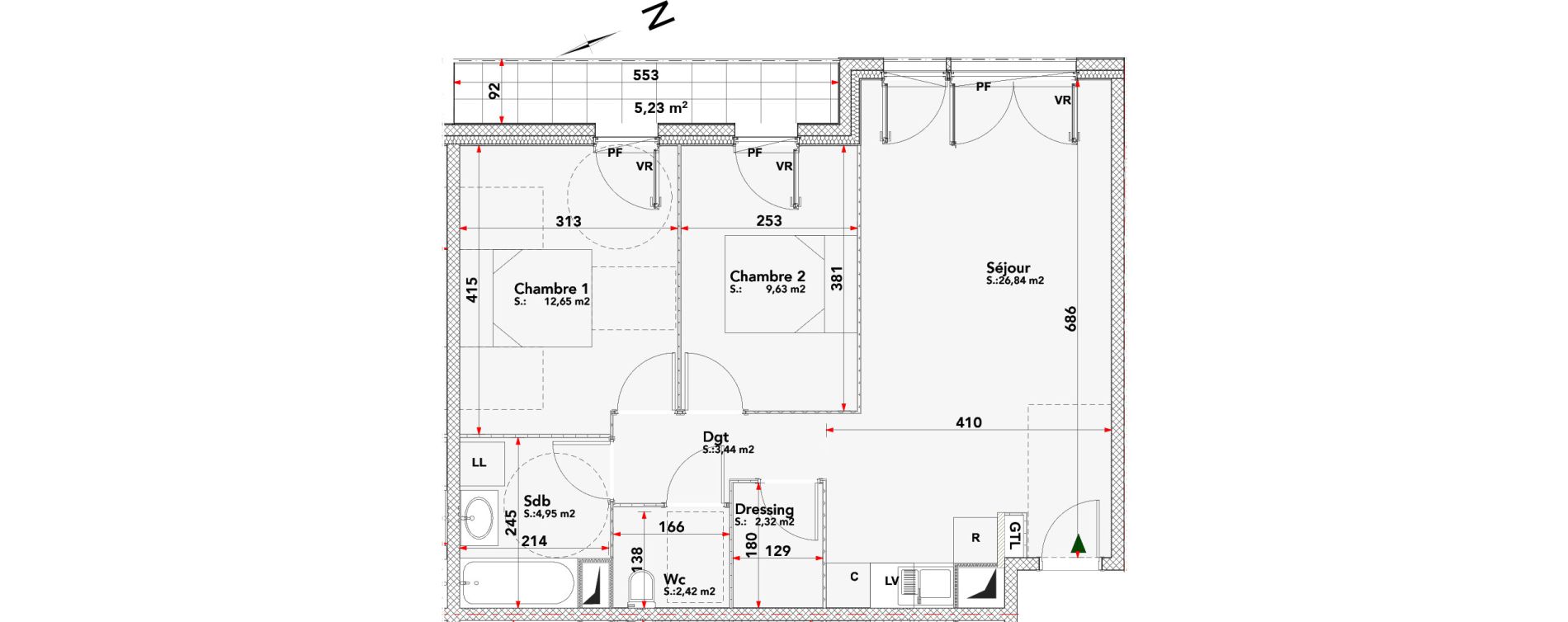 Appartement T3 de 62,25 m2 à Meaux Centre