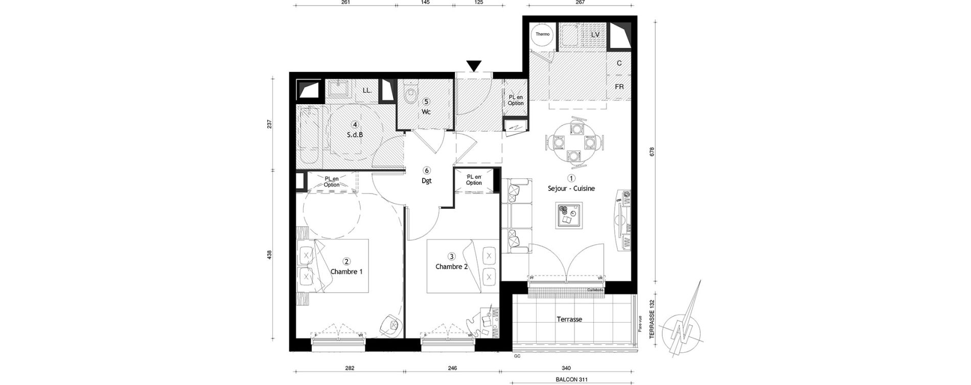 Appartement T3 de 55,60 m2 &agrave; Meaux Centre