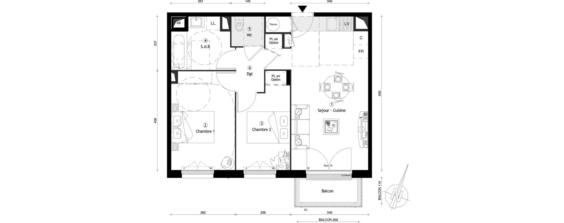 Appartement T3 de 56,30 m2 &agrave; Meaux Centre