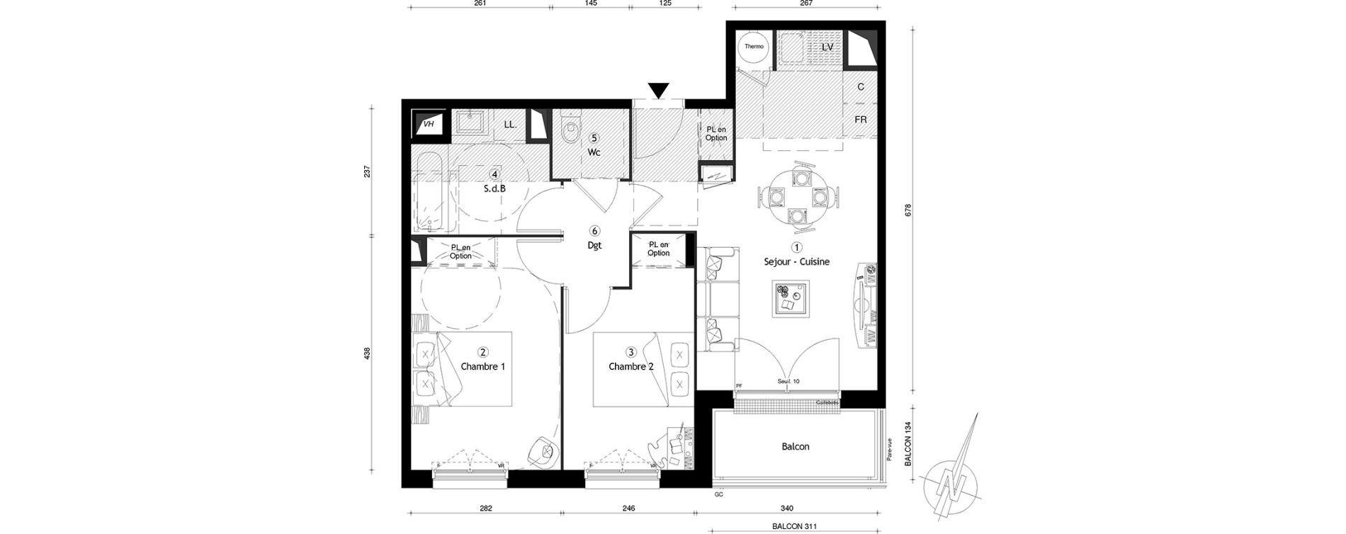 Appartement T3 de 55,60 m2 &agrave; Meaux Centre
