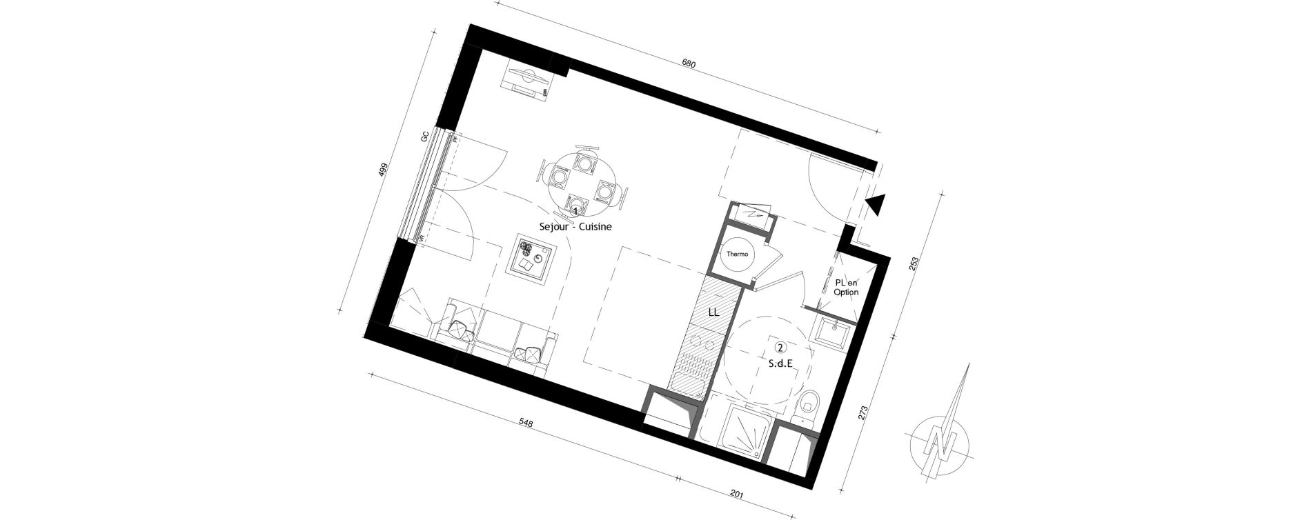 Appartement T1 de 36,00 m2 &agrave; Meaux Centre