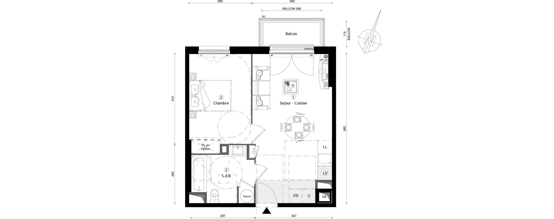 Appartement T2 de 42,00 m2 &agrave; Meaux Centre