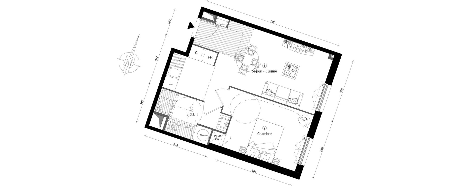 Appartement T2 de 42,50 m2 &agrave; Meaux Centre