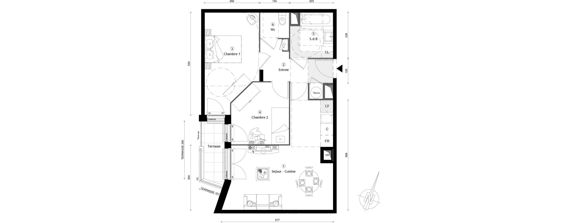 Appartement T3 de 58,70 m2 &agrave; Meaux Centre
