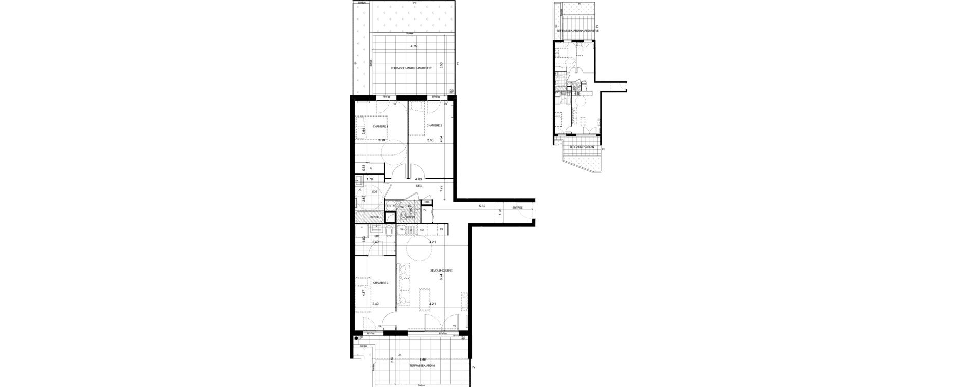 Appartement T4 de 87,03 m2 &agrave; Meaux Beauval