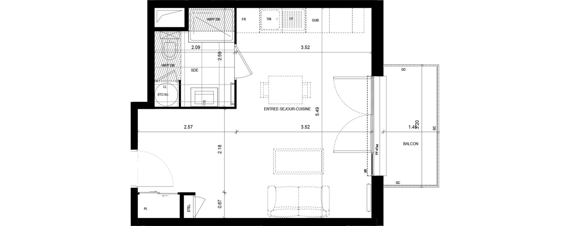 Appartement T1 de 31,18 m2 &agrave; Meaux Beauval