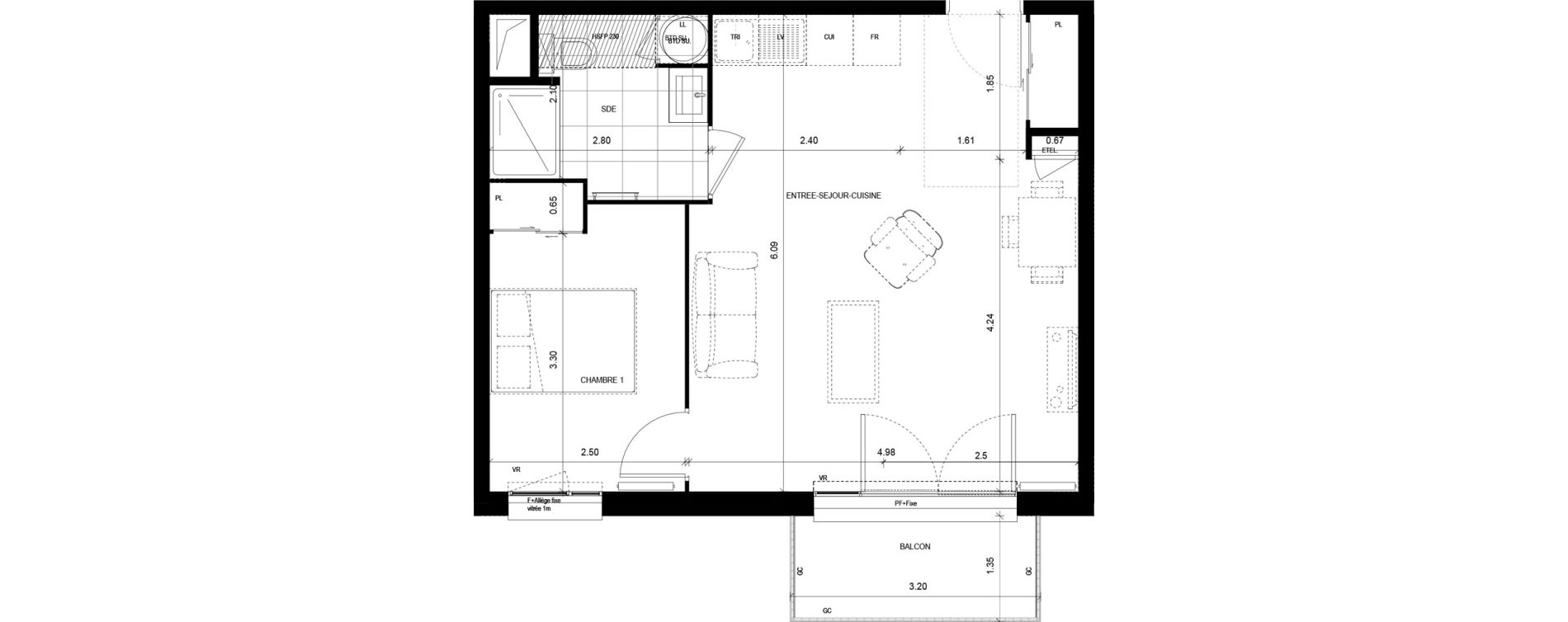 Appartement T2 de 44,52 m2 &agrave; Meaux Beauval