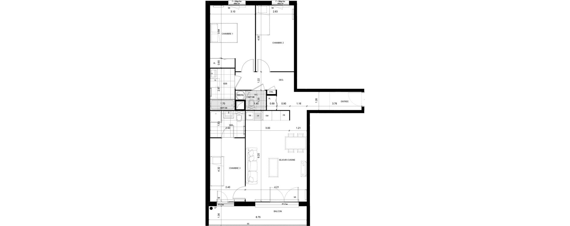 Appartement T4 de 87,03 m2 &agrave; Meaux Beauval