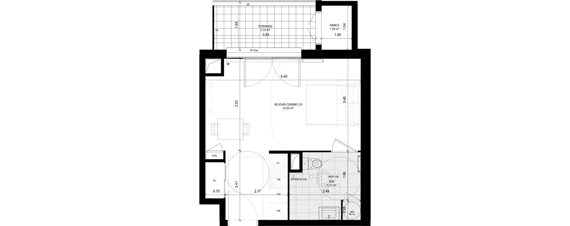 Appartement T1 de 28,46 m2 &agrave; Meaux Beauval