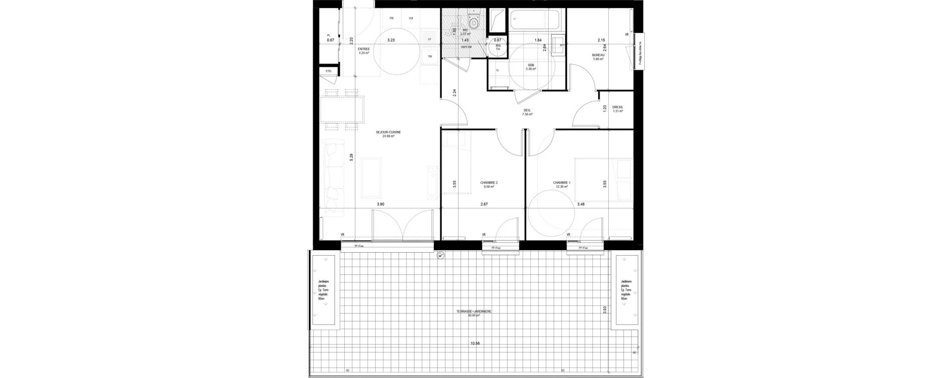 Appartement T3 de 73,51 m2 &agrave; Meaux Beauval