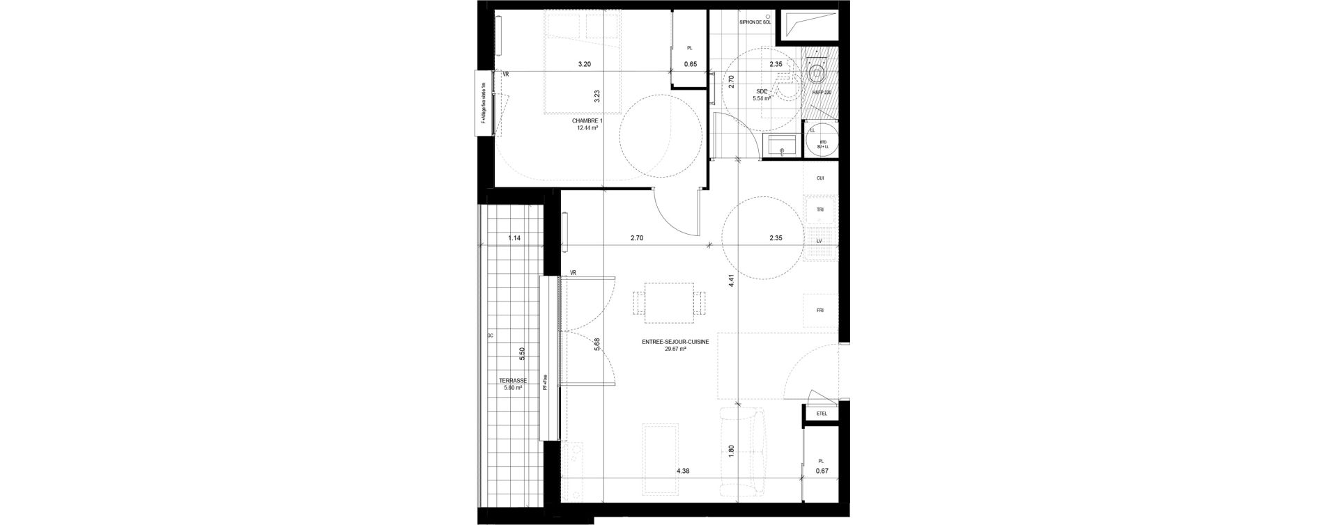 Appartement T2 de 47,65 m2 &agrave; Meaux Beauval