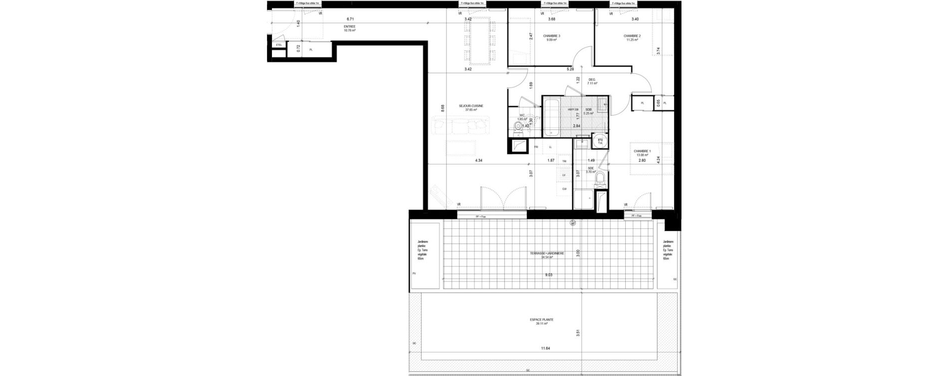 Appartement T4 de 99,76 m2 &agrave; Meaux Beauval